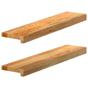 vidaXL Okenn&iacute; parapety 2ks světle hněd&eacute; 70x15x2cm masivn&iacute; dubov&eacute; dřevo