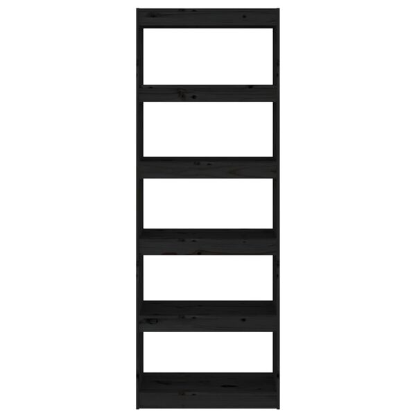 vidaXL Knihovna / dělicí stěna černá 60x30x167,5 cm masivní borovice