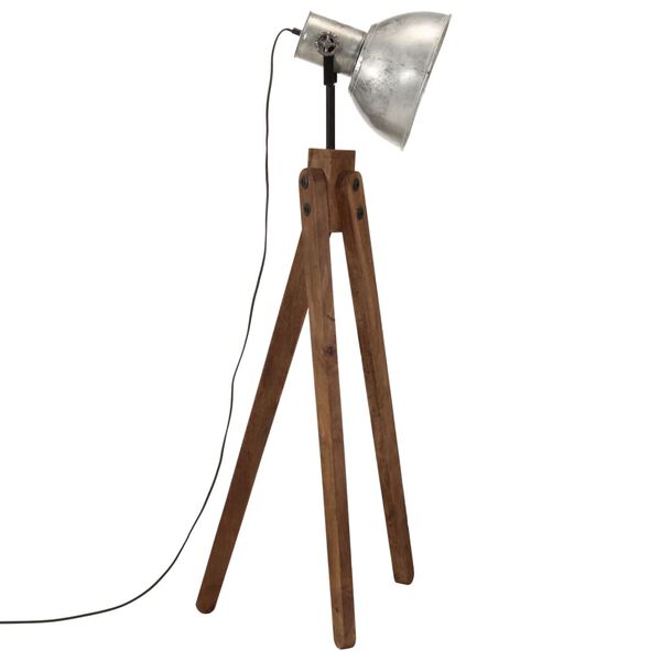vidaXL Stojac&iacute; lampa 25 W vintage stř&iacute;brn&aacute; 45 x 45 x 120 cm E27