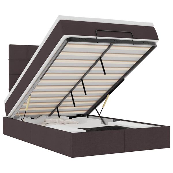 vidaXL Osmansk&yacute; r&aacute;m postele s matrac&iacute; tmavě hněd&aacute; 120x190cm textil