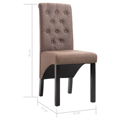 vidaXL Jídelní židle 4 ks hnědé textil