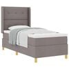 vidaXL Postel s boxspringem s čelo Taupe 100 x 200 cm textil