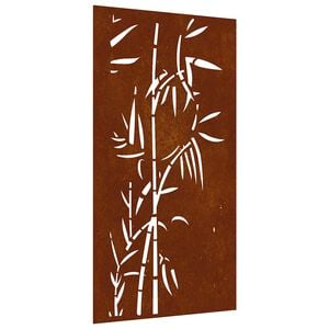 vidaXL Zahradn&iacute; n&aacute;stěnn&aacute; dekorace 105 x 55 cm cortenov&aacute; ocel Bambus