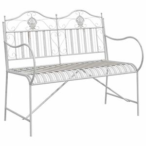 vidaXL Zahradn&iacute; lavice 2 -Seater 103,5 x 59 x 89 cm Ocel Antick&aacute; b&iacute;l&aacute;