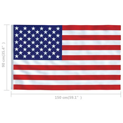 vidaXL Vlajka USA a stožár hliník 4 m