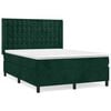 vidaXL Box spring postel s matrac&iacute; tmavě zelen&aacute; 140x200 cm samet