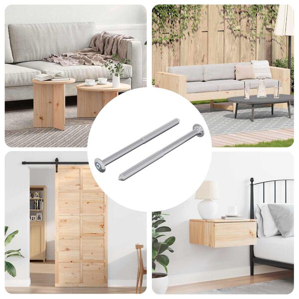 vidaXL &Scaron;roub 2 pcs Stř&iacute;brn&aacute; M6 x 85 mm Ocel