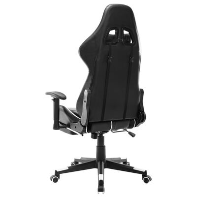 vidaXL Herní židle s podnožkou černobílá umělá kůže