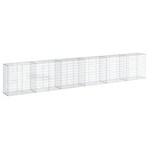 vidaXL Gabionov&yacute; ko&scaron; s v&iacute;kem 600 x 50 x 100 cm pozinkovan&eacute; železo