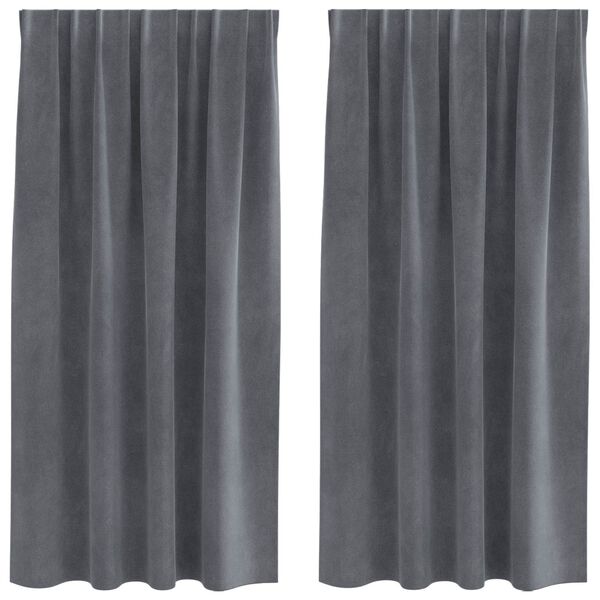 vidaXL Zatemňovací závěsy 2 pcs Světle šedá 140 x 175 cm samet