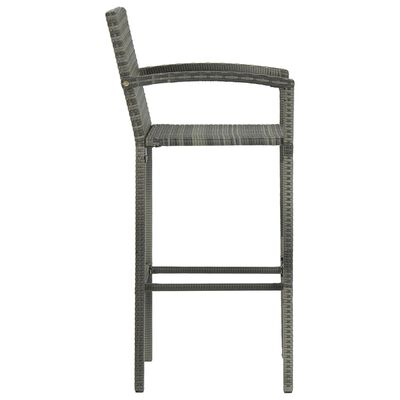 vidaXL Barové stoličky 4 ks šedé polyratan