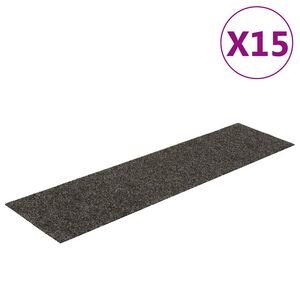 vidaXL Schodov&eacute; rohože samolepic&iacute; 15 ks 76 x 20 cm antracitov&eacute; obd&eacute;ln&iacute;kov&eacute;