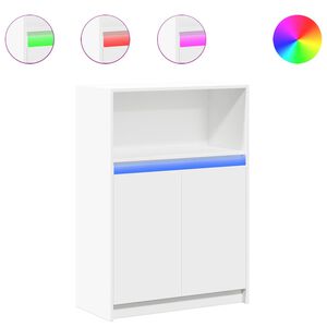 vidaXL Př&iacute;born&iacute;k LED b&iacute;l&yacute; 72 x 34 x 100 cm kompozitn&iacute; dřevo