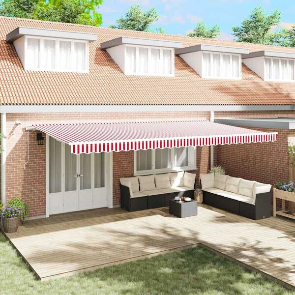 vidaXL Budsorovateln&eacute; zastře&scaron;en&iacute; Červen&aacute; a B&iacute;l&aacute; 600 &times; 300 cm