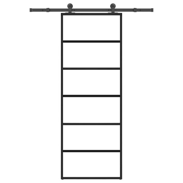 vidaXL Posuvn&eacute; dveře s kov&aacute;n&iacute;m 76x205 cm ESG sklo a hlin&iacute;k