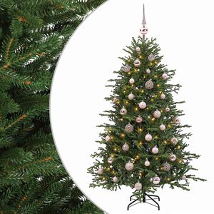 vidaXL Uměl&yacute; v&aacute;nočn&iacute; stromek s v&aacute;nočn&iacute;mi koulemi 120 cm 150 LED