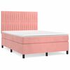 vidaXL Box spring postel s matrac&iacute; růžov&aacute; 140x200 cm samet