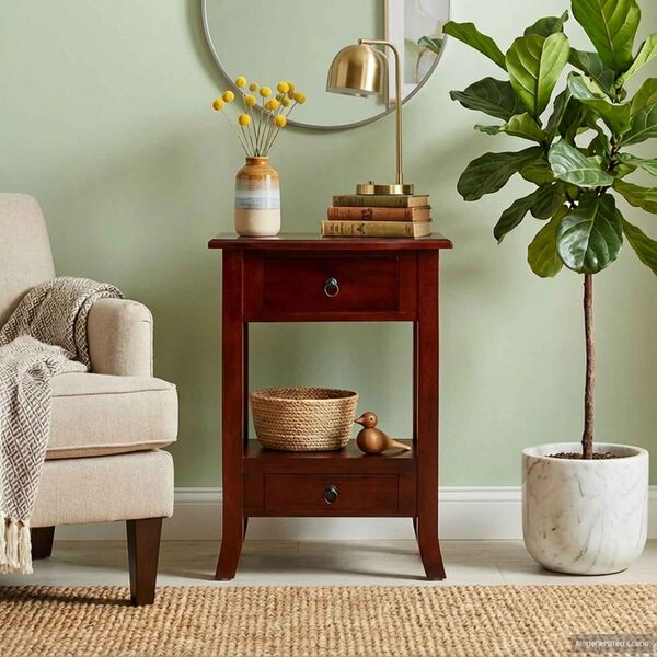 vidaXL Konzolov&yacute; stolek se z&aacute;suvkou Hněd&aacute; 50 x 29,5 x 76 cm