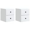 vidaXL N&aacute;stěnn&yacute; nočn&iacute; stolek se z&aacute;suvkou 2 pcs B&iacute;l&aacute; 34,5 x 33 x 40 cm