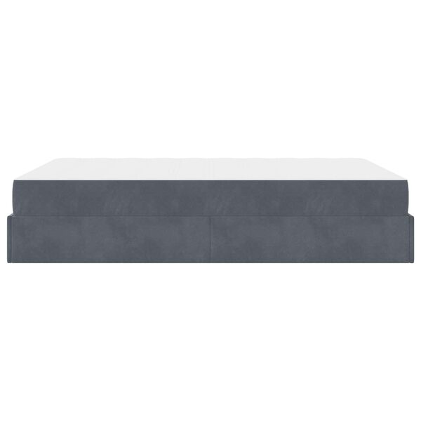 vidaXL R&aacute;m postele s matrac&iacute; s matrac&iacute; 2 pcs Tmavě &Scaron;ed&aacute; samet