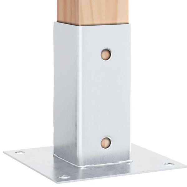 vidaXL Podstavce pro sloupky čtvercov&eacute; 12 ks Stř&iacute;brn&aacute; Pozinkovan&aacute; ocel