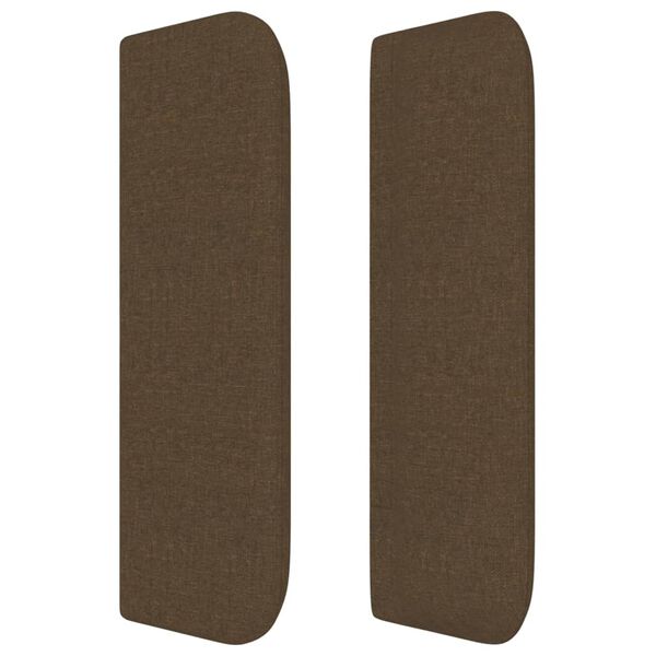 vidaXL Čelo postele typu u&scaron;&aacute;k tmavě hněd&eacute; 103x16x78/88 cm textil