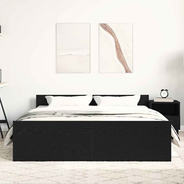 vidaXL R&aacute;m postele bez matrace čern&yacute; dub 150x200 cm kompozitn&iacute; dřevo