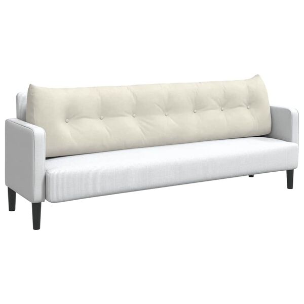 vidaXL Polštář na záda Krémová 200 x 24 x 50 cm samet