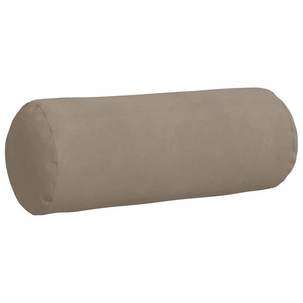 vidaXL Polštáře 2 pcs Taupe Ø 25 x 70 cm Mikrovlákno