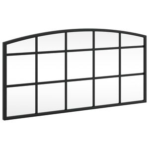 vidaXL N&aacute;stěnn&eacute; zrcadlo čern&eacute; 60 x 30 cm oblouk železo