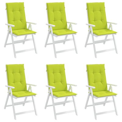 vidaXL Podušky na židli vysoké opěradlo 6 ks jasně zelené 120x50x3 cm