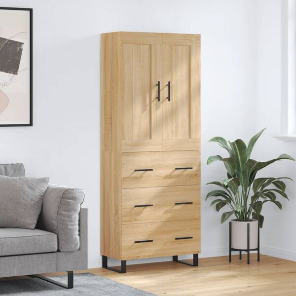 vidaXL Skříň highboard dub sonoma 69,5 x 34 x 180 cm kompozitní dřevo
