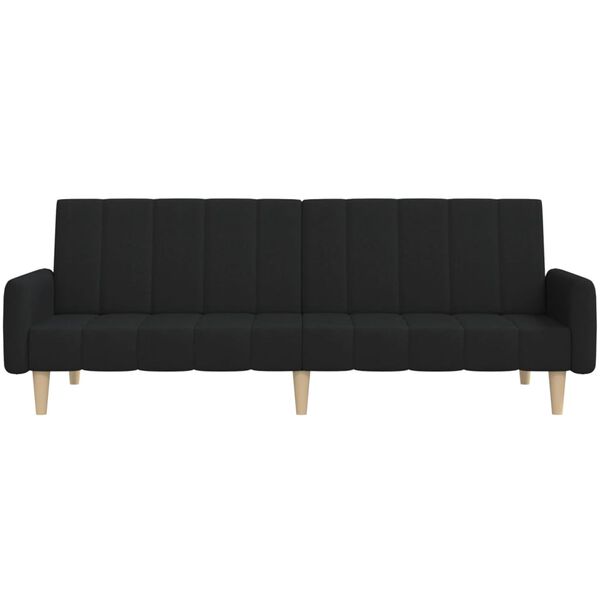 vidaXL 2m&iacute;stn&aacute; rozkl&aacute;dac&iacute; pohovka čern&aacute; textil