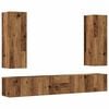 vidaXL Sada 5 kusů n&aacute;stěnn&eacute; TV skř&iacute;ňka star&eacute;ho dřeva kompozitn&iacute; dřevo