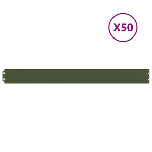 vidaXL Travn&iacute; lemy 50 ks olivov&aacute; 10x103 cm ocel v&aacute;lcovan&aacute; za studena