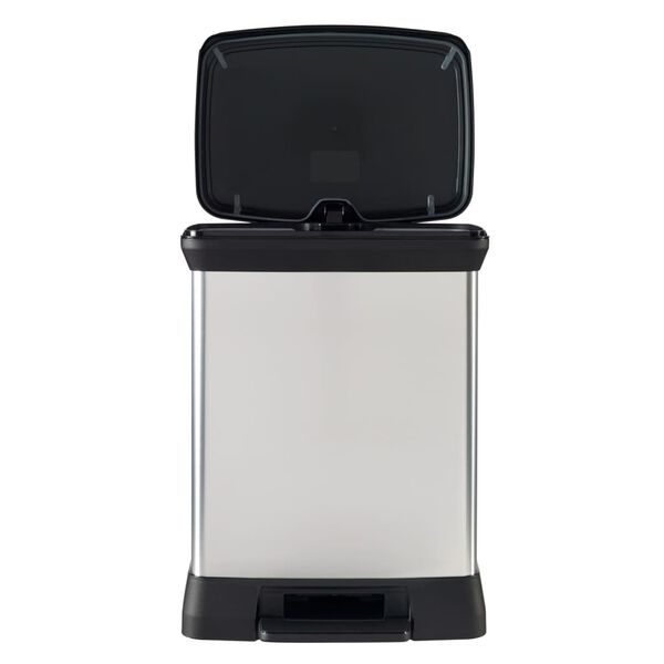 Curver Ped&aacute;lov&yacute; odpadkov&yacute; ko&scaron; Deco obd&eacute;ln&iacute;kov&yacute; 30 l stř&iacute;brn&yacute;