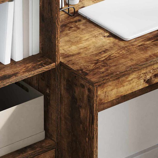 vidaXL Stůl se z&aacute;suvkou 2 pcs Kouřov&yacute; dub