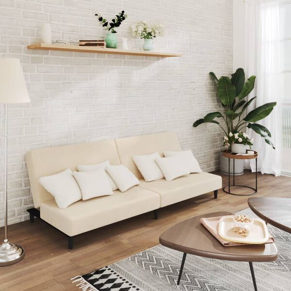 vidaXL 2m&iacute;stn&aacute; rozkl&aacute;dac&iacute; pohovka kr&eacute;mov&aacute; samet