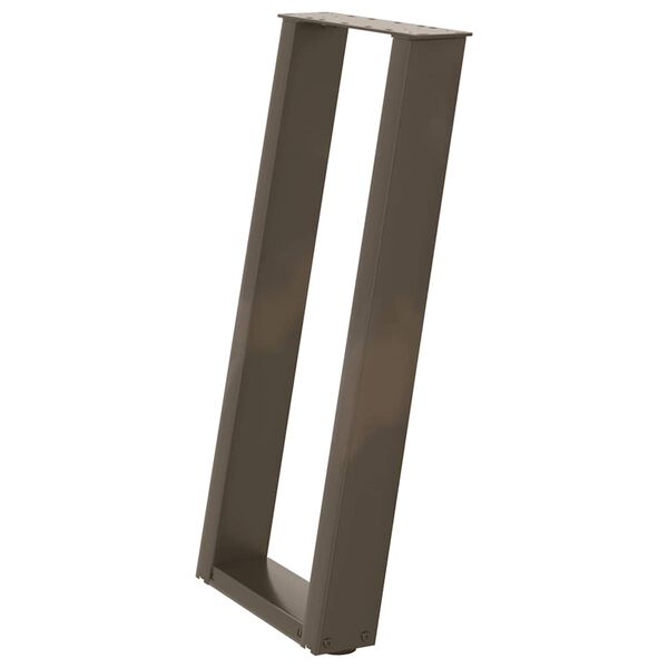 vidaXL Nohy konzolov&eacute;ho stolku ve tvaru U 2 ks př&iacute;rodn&iacute; ocel 38 x (72-73) cm ocel