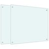 vidaXL Kuchyňsk&eacute; panely 2 ks b&iacute;l&eacute; 70 x 60 cm tvrzen&eacute; sklo