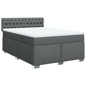 vidaXL Box spring postel s matrac&iacute; tmavě &scaron;ed&yacute; 140 x 190 cm textil