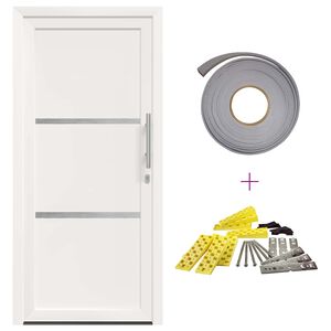 vidaXL Předn&iacute; dveře 108 x 208 cm PVC B&iacute;l&aacute;