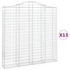 vidaXL Klenut&eacute; gabionov&eacute; ko&scaron;e 13ks 200x30x200/220cm pozinkovan&eacute; železo