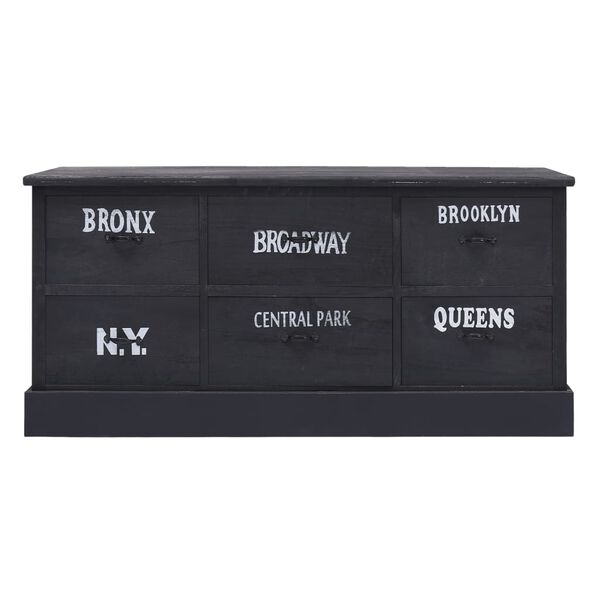 vidaXL Lavice do předsíně černá 115 x 30 x 40 cm dřevo