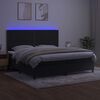 vidaXL Box spring postel s matrac&iacute; a LED čern&aacute; 200x200 cm samet