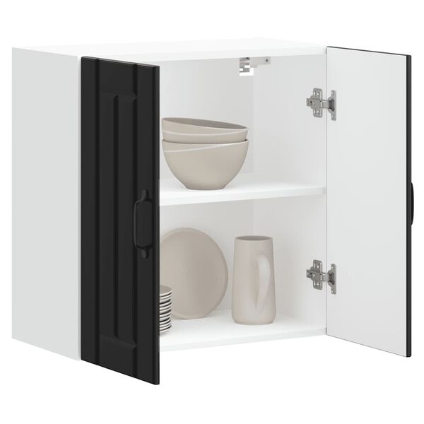 vidaXL Kuchyňsk&aacute; n&aacute;stěnn&aacute; skř&iacute;ňka "Lucca" čern&yacute; kompozitn&iacute; dřevo