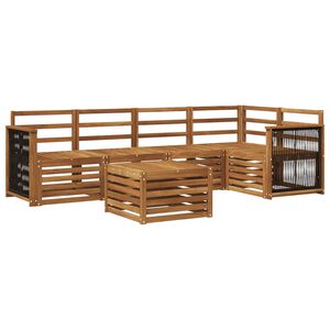 vidaXL Rohov&aacute; sofa sada 5 pcs Př&iacute;rodn&iacute; Masivn&iacute; ak&aacute;tov&eacute; dřevo