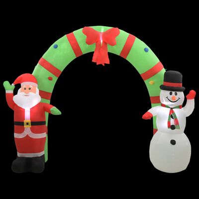 vidaXL Vánoční nafukovací Santa a sněhulák brána LED 300 x 90 x 223 cm