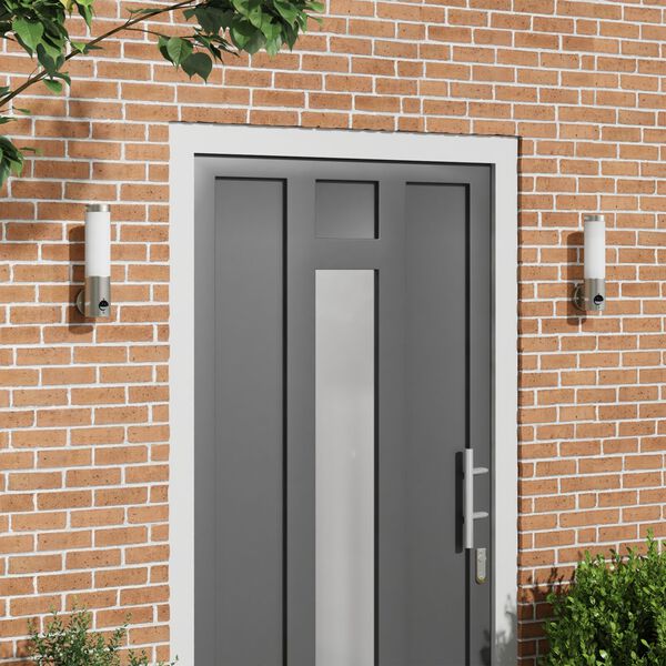 vidaXL Nástěnná venkovní svítidla 2 pcs Stříbrná 12 x 7.5 x 29 cm