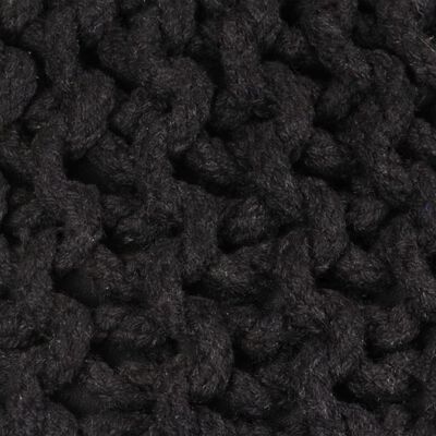 vidaXL Ručně pletený bavlněný taburet 50 x 35 cm černý
